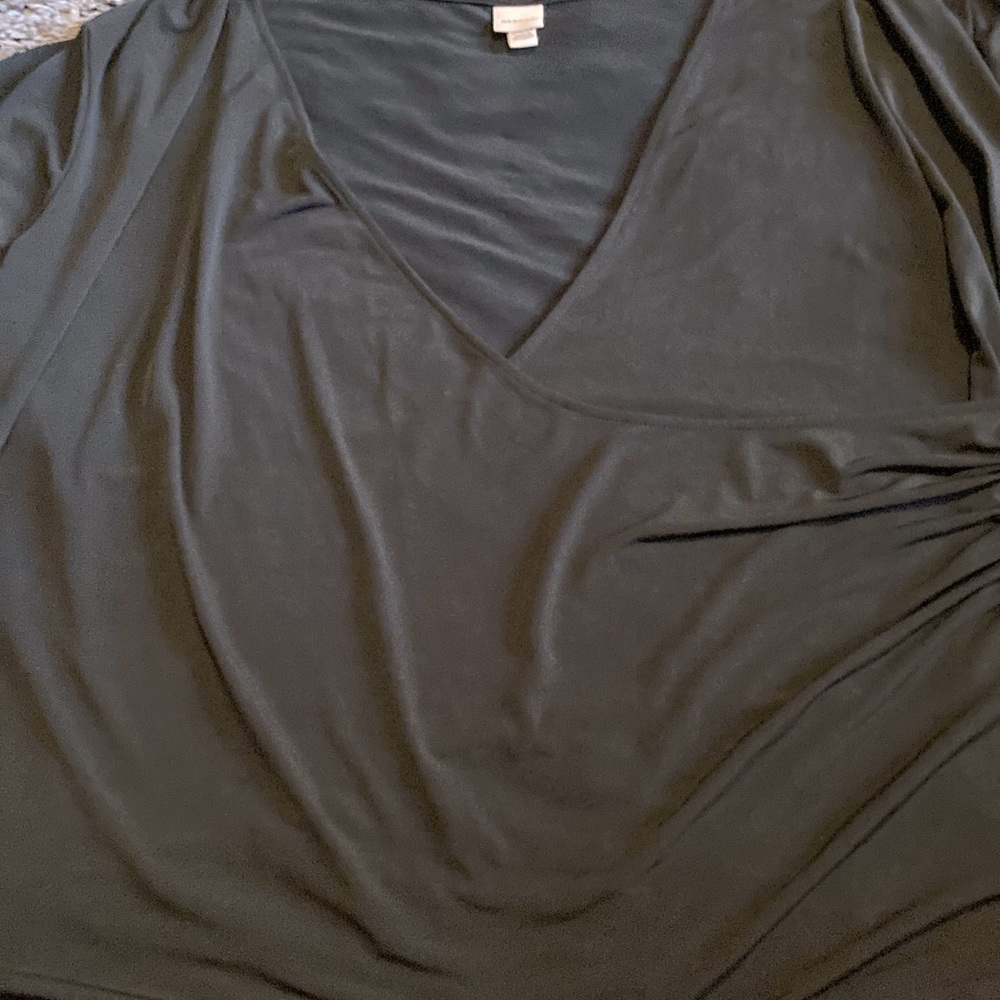 Black classy blouse cross v neck